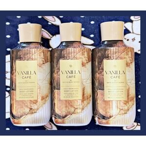 Bath & Body Works 8 oz Vanilla Café Cafe Daily Nourishing Body Lotion x3